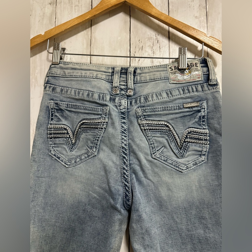 Salvage Light Blue Straight Relaxed Jeans Size 14r - Picture 6 of 10
